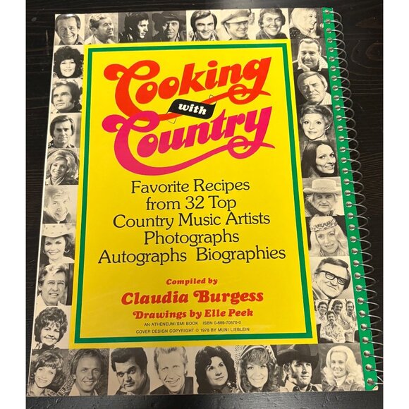 Cooking With Country Cookbook By Claudia Burgess 1978 Recipes & Biographies - Picture 2 of 9